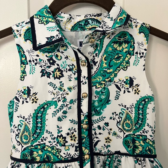 Janie and Jack Paisley Dress - Teal and White - Picture 2 of 4